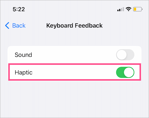 turn on keyboard vibration in ios 16/ios 17