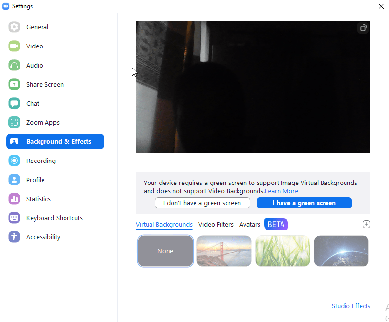 How to set virtual background on zoom
