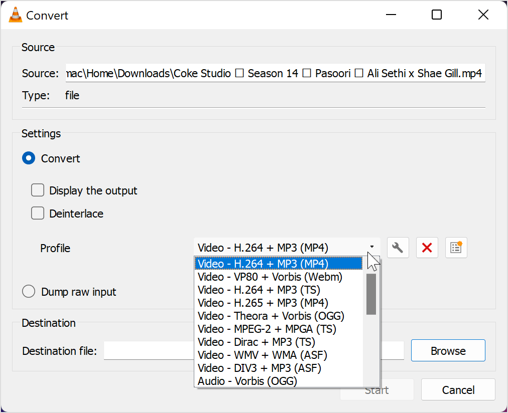 how to transcode mp4 videos using vlc