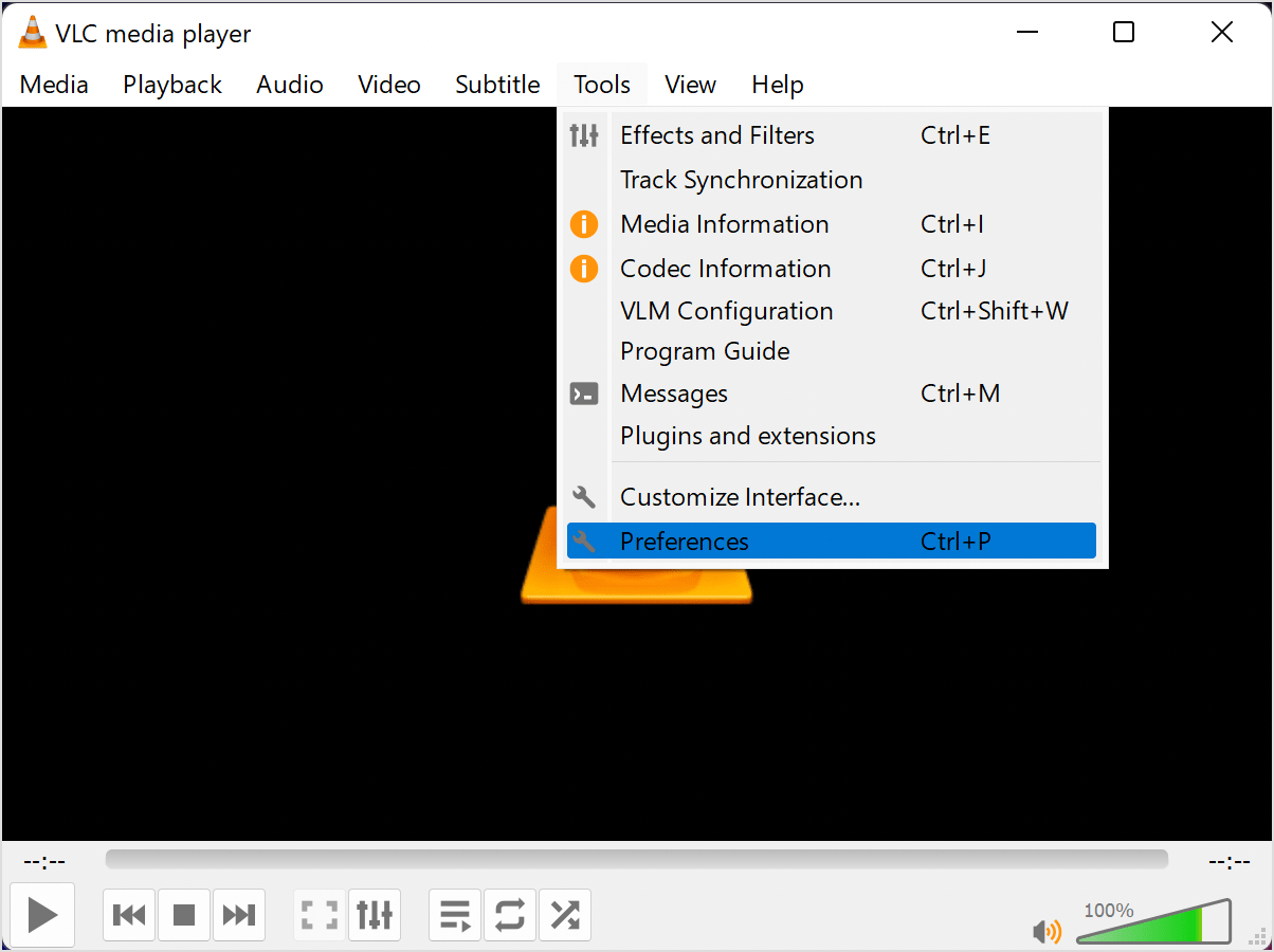 vlc tools preferences