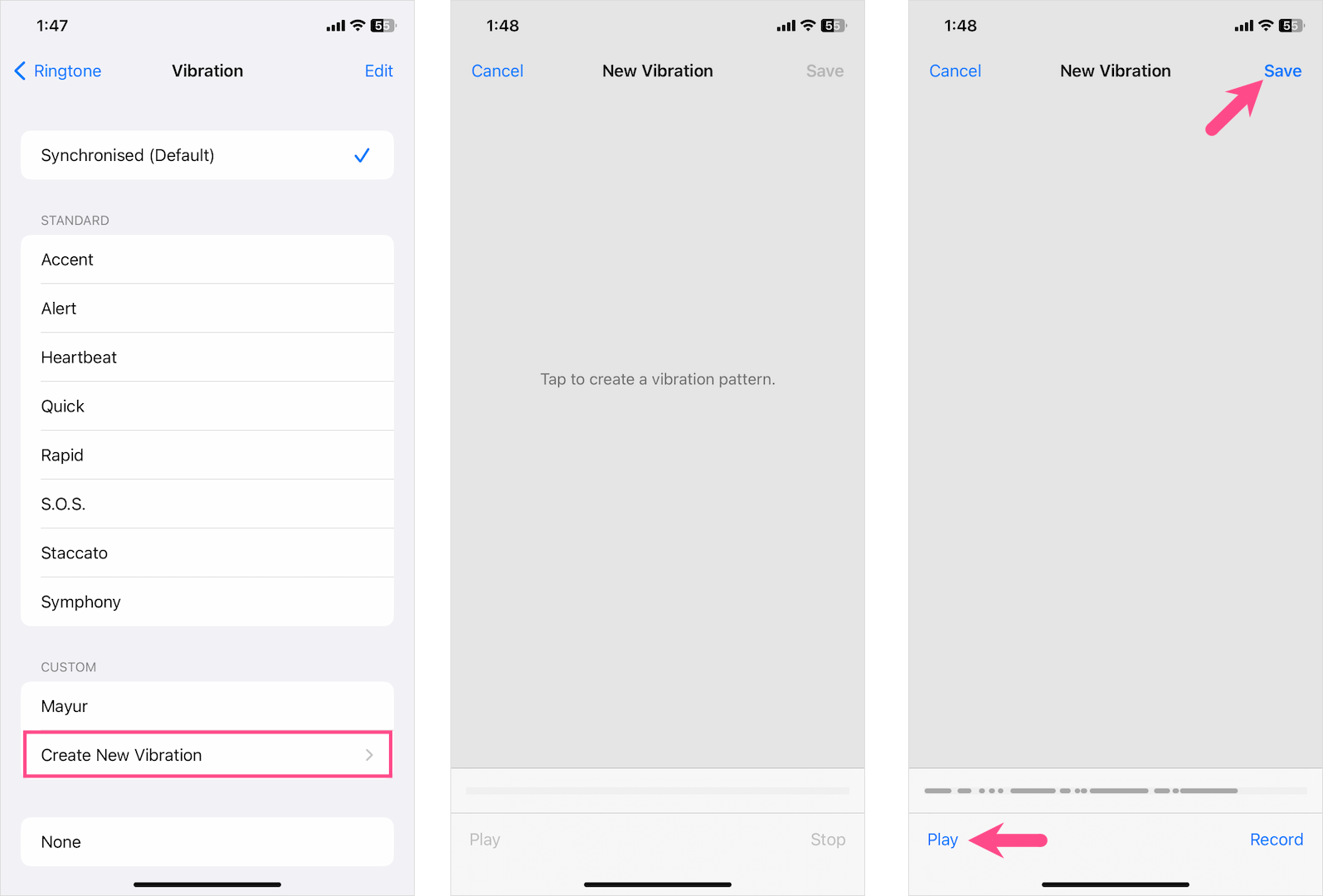 changing vibration intensity on an iPhone