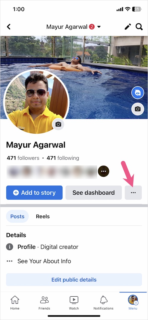 user profile on facebook