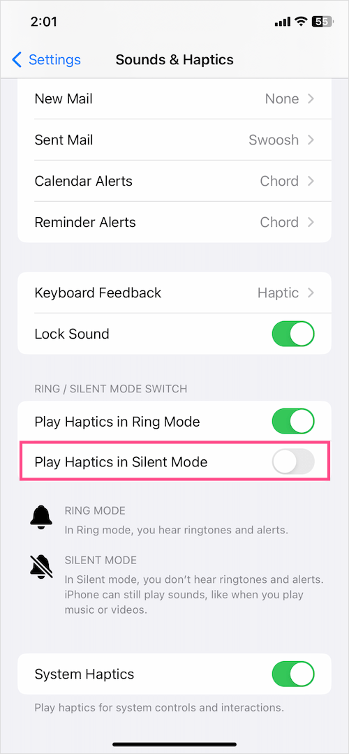 turn off vibrate on silent in iOS 16 on iphone