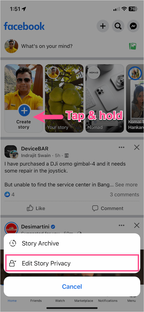 how to edit story privacy on facebook