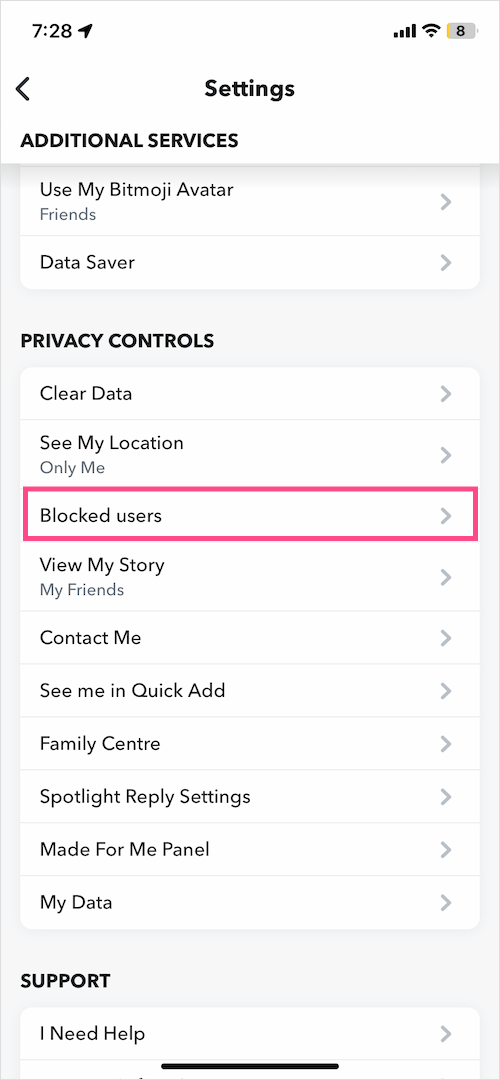how to see who you blocked in snapchat on iphone