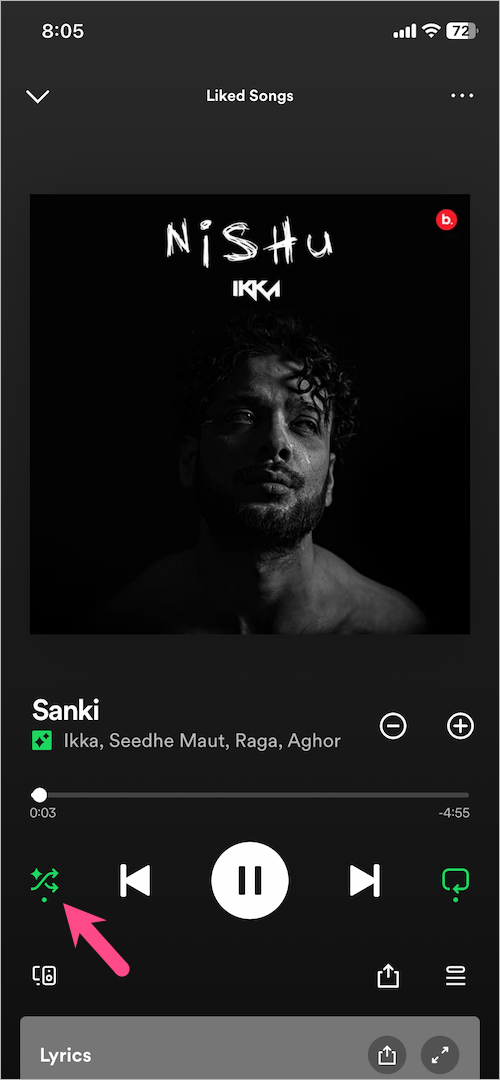 disable smart shuffle feature on spotify