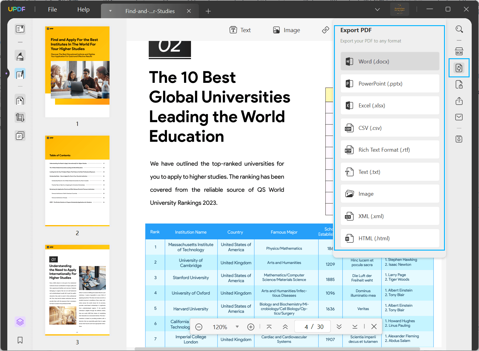 export PDF