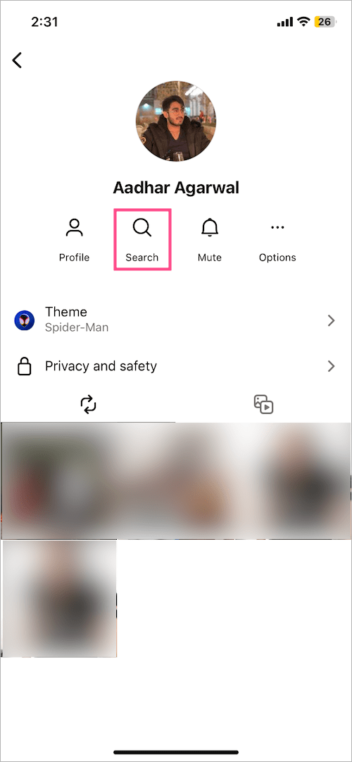 how to search a word in instagram chat on mobile