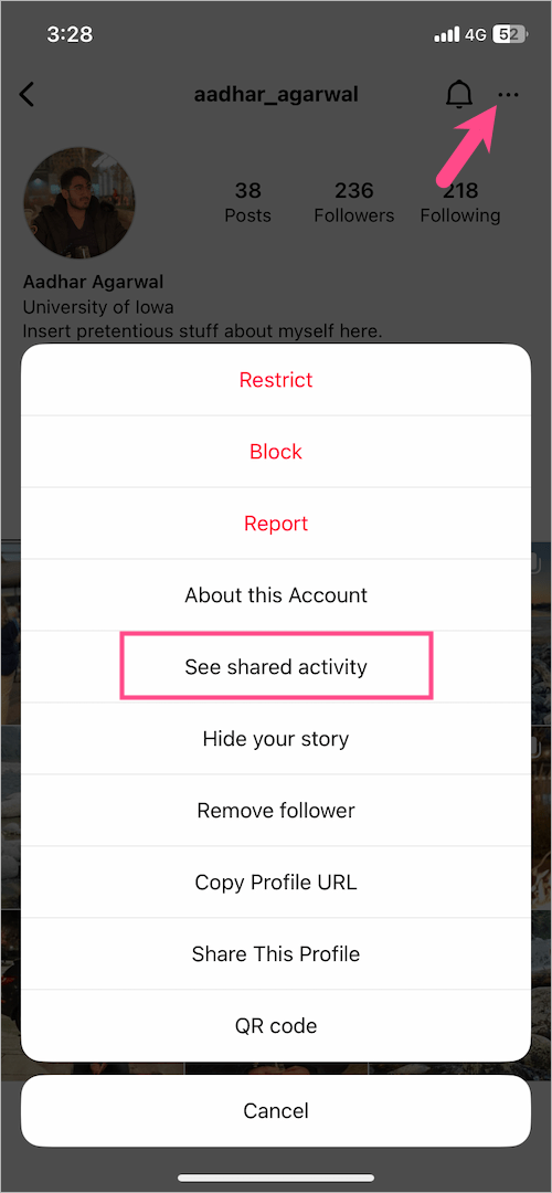 easiest way to see when you started following someone on instagram
