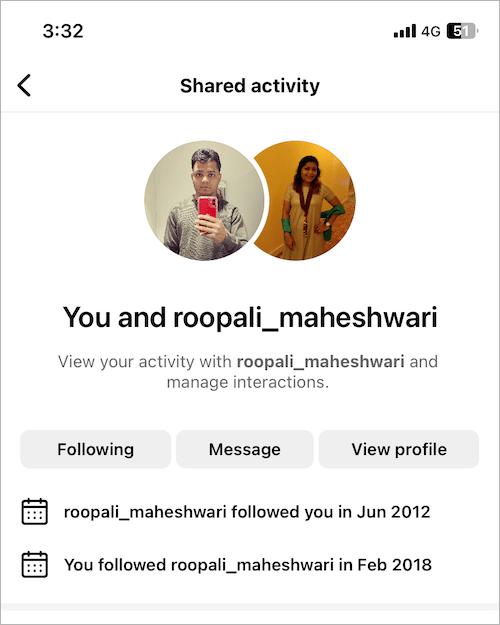 know who followed who first on Instagram