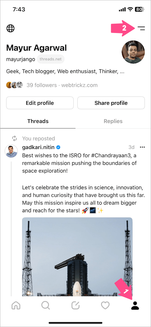 threads profile