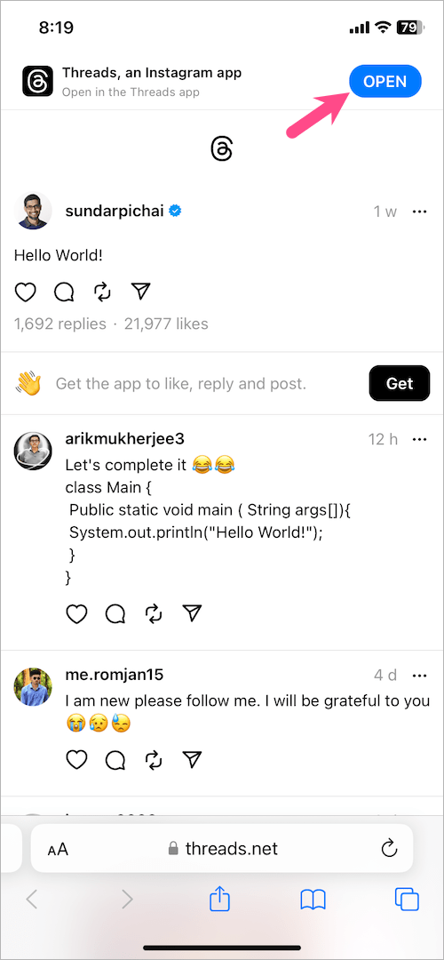 how to unlike a liked post on threads