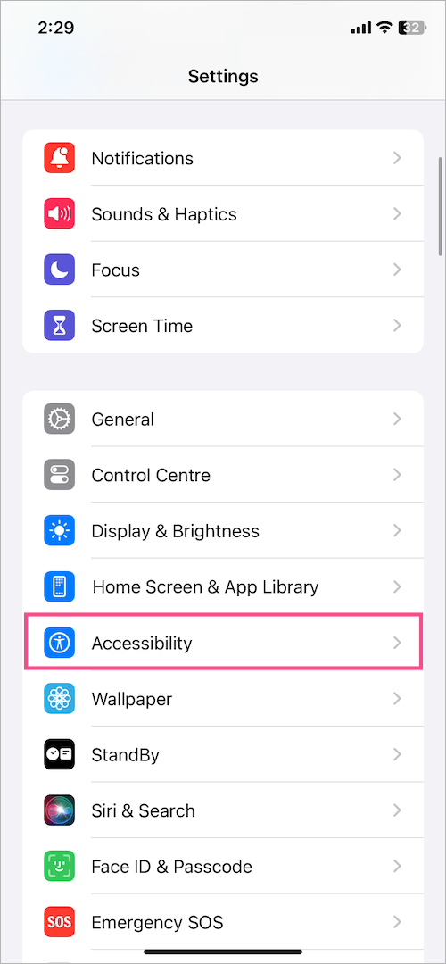 accessibility on ios 16