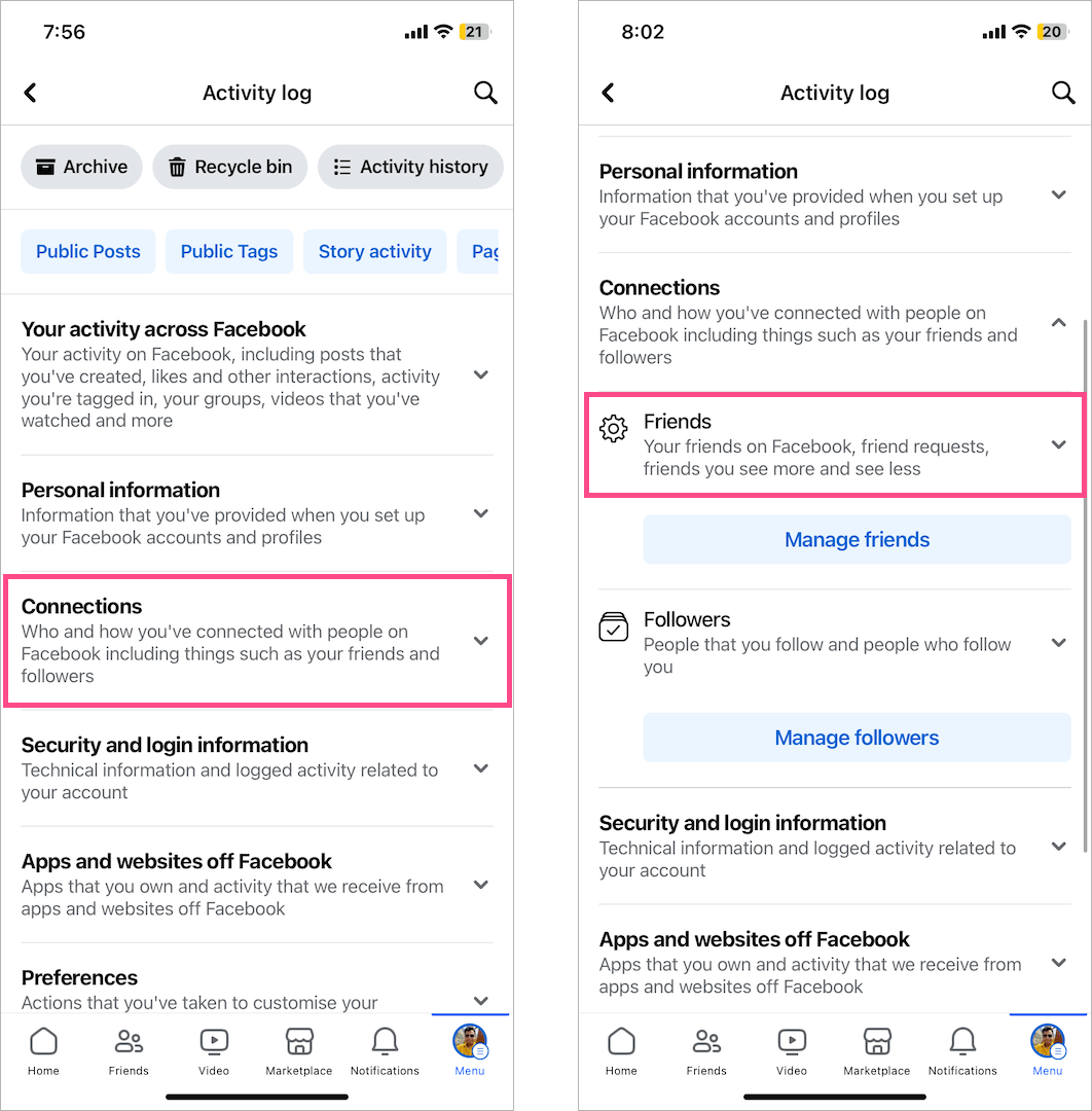 find out when you blocked someone on facebook