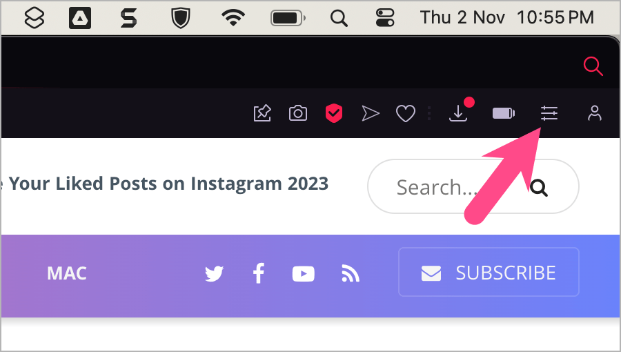 easy setup menu in opera gx