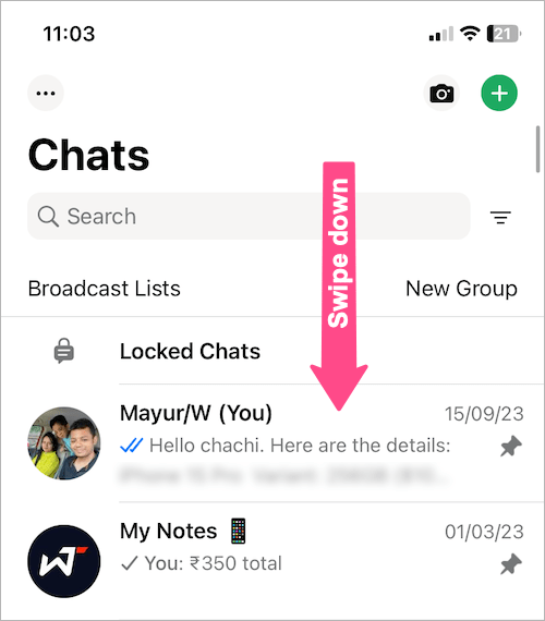 view locked messages on whatsapp