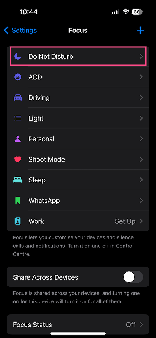 focus modes on iphone