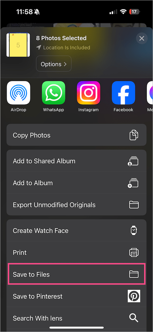 save photos to files app on ios
