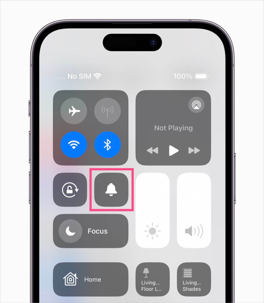 mute or unmute iphone 16 from control center