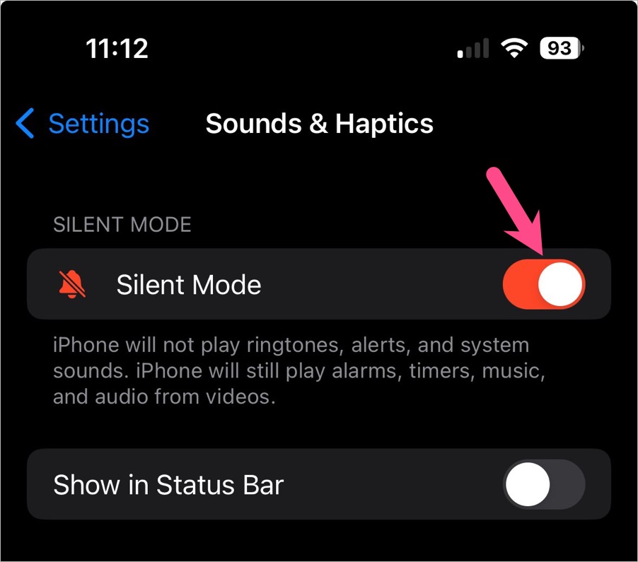turn off silent mode from settings on iphone 16 pro max